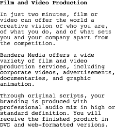 Film and Video Production